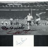 Sport England 66 Legend Geoff Hurst Signed 8x6 Black and White Photo and Martin Peters Signed