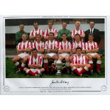 Jimmy McIlroy Signed 16 x 12 Coloured Autograph Editions, Limited Edition Print. Print shows the