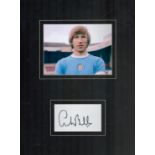 Football Colin Bell 16x12 overall mounted signature piece includes signed album page and colour