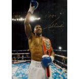 Anthony Joshua signed 17x12 inch colour photo.