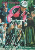 Steffen Wesemann signed 6x4 inch Team Telekom cycling colour promo photo.