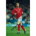 Football Nicky Butt signed 12x8 inch colour photo pictured while playing for England.
