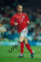 Football Nicky Butt signed 12x8 inch colour photo pictured while playing for England.