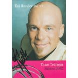 Kai Hundertmarck signed 6x4 inch Team Telekom cycling colour promo photo.