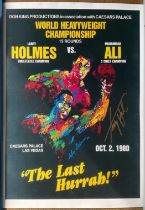 Larry Holmes signed 18x13 inch World Heavyweight Championship "The Last Hurrah" print Larry Holmes v