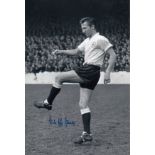 Football Autographed CLIFF JONES 12 x 8 Photo : B/W, depicting Tottenham winger CLIFF JONES striking