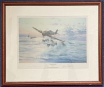 Roland Beaumont and Robert Taylor Signed 24x20 inch Colour Print Titled Typhoon Attack. Signed in