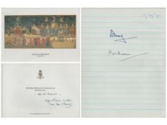 2 x Collection of Signed signatures such as Katharine Duchess 17/9/71 of Kent 10x8 Inch plus 1 black