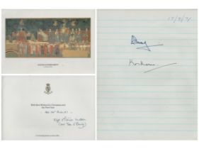 2 x Collection of Signed signatures such as Katharine Duchess 17/9/71 of Kent 10x8 Inch plus 1 black