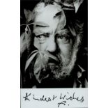 Freddie Jones Initialled Black and White Photo 5.5x3.5 Inch. Was an English actor who had an