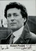 Robert Powell signed Black and White Promo as 'Hannay'. Photo 7x5 Inch. Is a British actor. Good