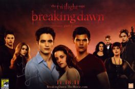 The Twilight Saga: Breaking Dawn part 1 multi signed 17x11.5 inch movie poster. Signatures include