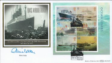 Chris Kelly signed RMS Mauretania Ocean Liners FDC. 13th April 2004 Wallsend. Good Condition. All