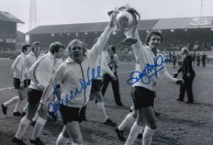 Football Autographed DERBY COUNTY 12 x 8 Photo : B/W, depicting Derby County's FRANCIS LEE and ROY