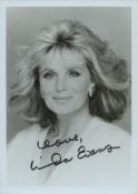 Linda Evans signed Black and White Photo 7x5 Inch. Is an American actress known primarily for her