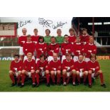 Football Autographed MAN UNITED 12 x 8 Photo : Col, depicting Manchester United players posing for a