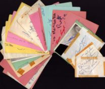 60's assorted music and entertainment loose album pages. Amongst signatures are Dave Anthony,