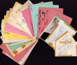 60's assorted music and entertainment loose album pages. Amongst signatures are Dave Anthony,