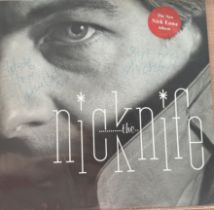 Nick Lowe Signed Vintage 1982 Lp Record 'Nick The Knife' By Nick Lowe, Carlene Carter, James