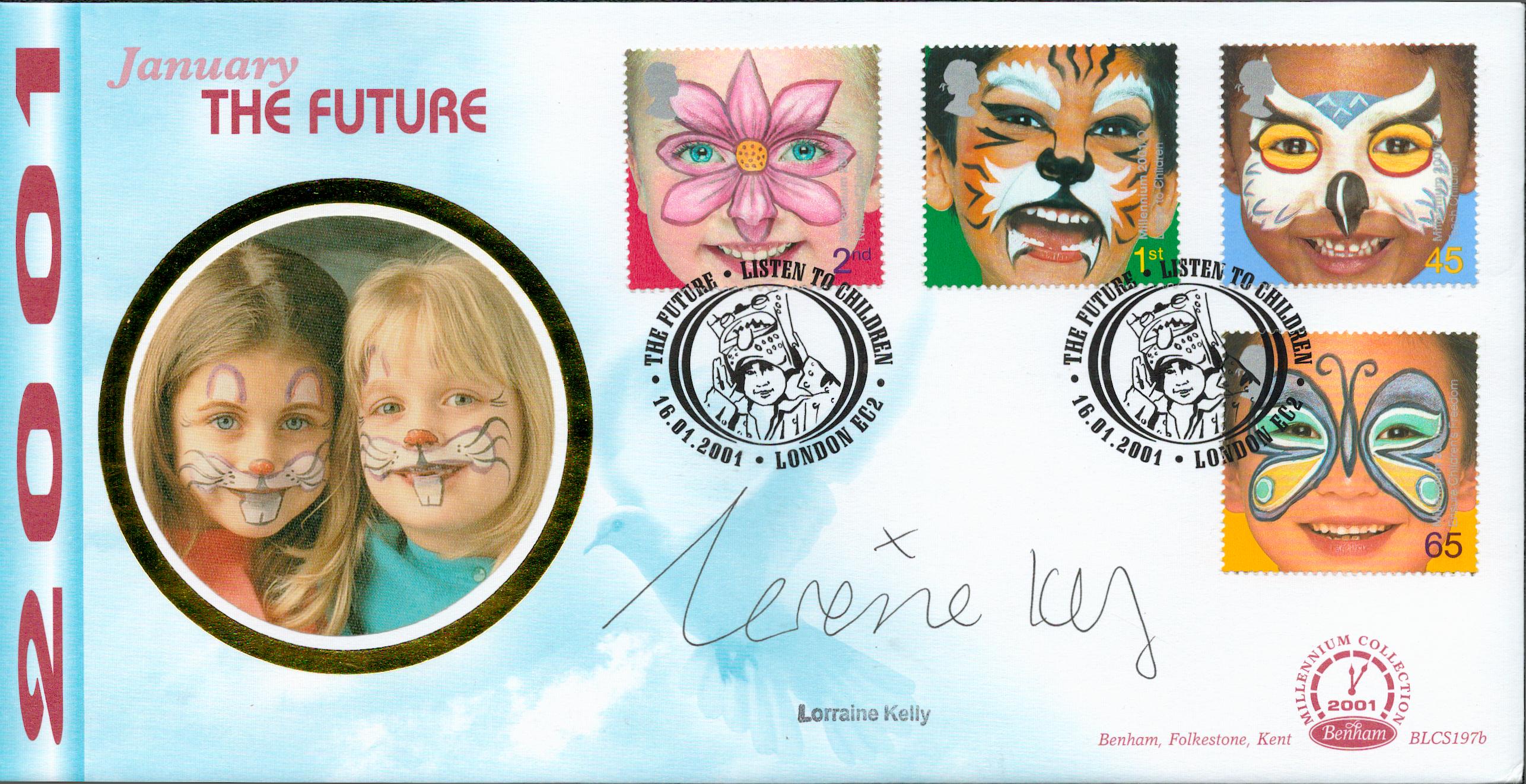 Lorraine Kelly signed January The Future 2001 FDC. 16th January 2001 London. Good Condition. All