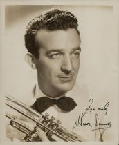 Harry James signed Vintage Black and White Photo 10x8 Inch. Was an American musician who is best