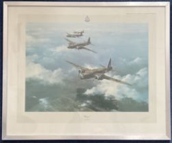 Wg Cdr Bill Townsend Signed Robert Taylor Colour Print Titled Wellington. Housed in Silver Effect