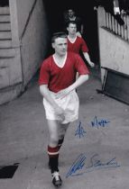 Football Autographed MAN UNITED 12 x 8 Photo : Colorized, depicting Manchester United's ALBERT