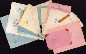 Music Singers/Comedian Actor and others 15 x Collection of signed Autograph page signatures such