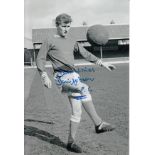 Football Autographed DAVID GIBSON 12 x 8 Photo : B/W, depicting Leicester City inside-left DAVID