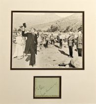 Jack Hawkins Actor Signed Vintage Album Page With 'Zulu' 14x15 Mounted Photo Display. Good