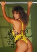 Linda Lusardi signed 7x5inch colour glam photo. Good Condition. All autographs come with a
