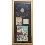 Louis Armstrong 34x16 mounted and framed signature piece includes signed album page, vintage