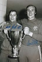 Football Autographed RANGERS 12 x 8 Photo : B/W, depicting a wonderful image showing Rangers COLIN