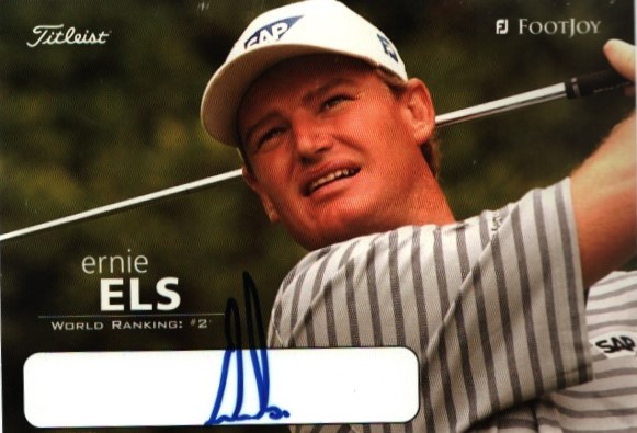 Ernie Els British Open Winner 2002 And 2012 Signed Titleist Golf Promo Photo. Good Condition. All