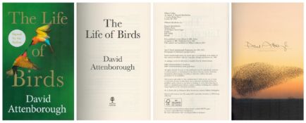 David Attenborough signed The Life of Birds hardback book. Signed on inside title page. Good