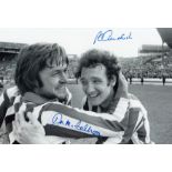 Football Autographed SOUTHAMPTON 12 x 8 Photo : B/W, depicting Southampton's JIM McCALLIOG and