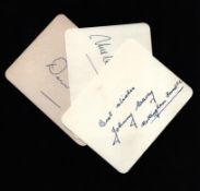 Football - Three vintage signed cards, all 4.5x3.5 inches of ex Manchester United players: Johnny