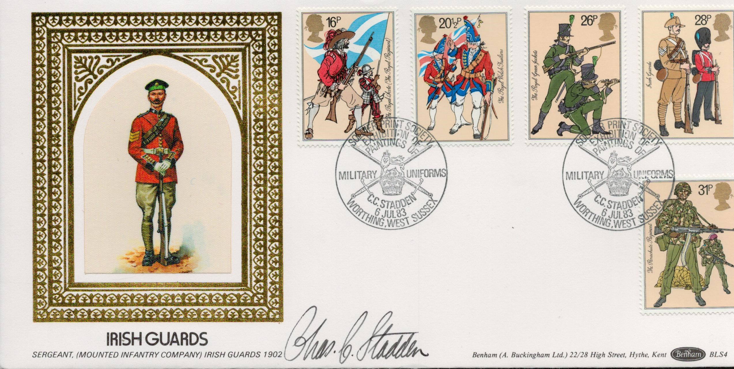 Charles Stadden signed FDC. Irish Guards. Sergeant (Mounted Infantry Company) Irish Guards 1902.