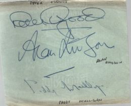 Chelsea Vintage Album Page Signed By Peter Osgood, Alan Hudson And Paddy Mulligan. Good Condition.