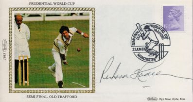 Richard Hadlee signed FDC. Prudential World Cup Semi-Final, Old Trafford. Single postmarked 22nd