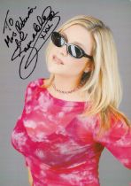 Samantha Fox signed 8x6 inch colour photo. Dedicated. Good Condition. All autographs come with a