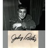 Johnny Preston American Rock And Roll Singer Signed Card With Photo. Good Condition. All