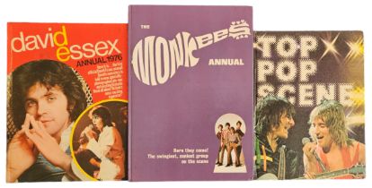 3 x Collection of Unsigned Hardback books David Essex Annual 1976. The Monkees Annual. Top Pop