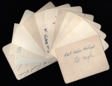 Golf - Twelve vintage signed cards, 4.5x3.5 inches, one smaller, some dedicated. They are: Kel