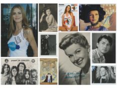 Actress/Actor/Singer plus others 10 x Collection Colour and Black and White Photos signed