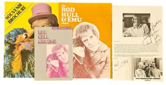5 x Collection of Rod Hull signed magazine page Approx. A4 size, plus 1 Unsigned Black and White