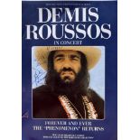 Demis Roussos signed flyer. Dedicated. Good Condition. All autographs come with a Certificate of