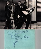 The Bachelors Signed Vintage Album Page With Photo. Good Condition. All autographs come with a