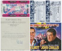 Music Concert/Theatre 5 x Collection of Signed signature such as Tony Hadley, Gary Kemp, Martin