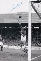 Football Autographed GILBERT MERRICK 12 x 8 Photo : B/W, depicting a superb image showing Birmingham